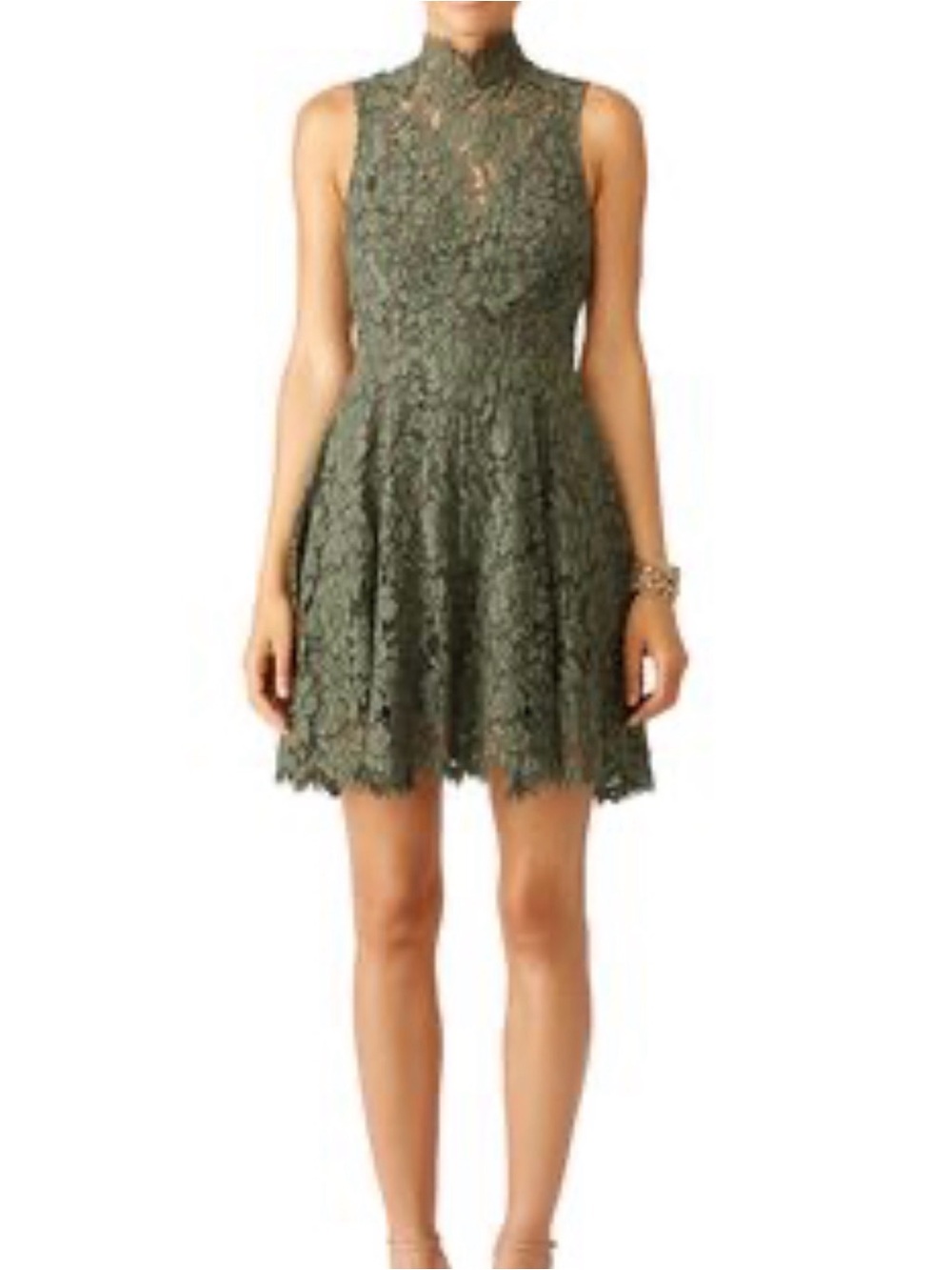 Keepsake The Label Green Porcelain Lace Dress.